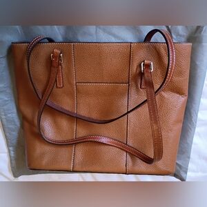 Dooney & Bourke Brown Leather Tote Bag Red Interior
